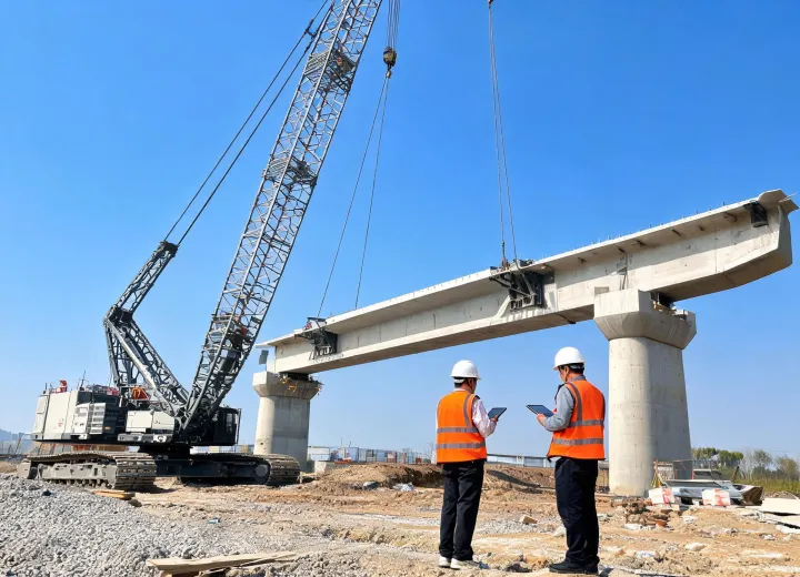 Link-Belt crawler crane on documented bridge lift case study